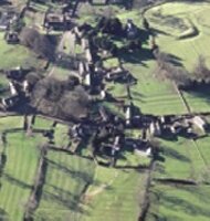 Tissington, Derbyshire, civil defence earthworks surrounded by Medieval ridge and furrow