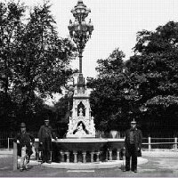 Royal Parks Police at Coutt’s drinking fountain, Regent’s Park, London, c1870–1900.